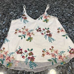 Willow Layered Embroidery Floral Tank Top